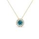 1 - Bernice 0.43 ctw Blue Diamond accented Natural Diamonds Halo Pendant 