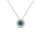 1 - Bernice 0.43 ctw Blue Diamond accented Natural Diamonds Halo Pendant 
