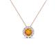 1 - Bernice 0.38 ctw Citrine accented Natural Diamonds Halo Pendant 