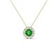 1 - Bernice 0.47 ctw Green Garnet accented Natural Diamonds Halo Pendant 