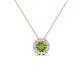 1 - Bernice 0.50 ctw Peridot accented Natural Diamonds Halo Pendant 