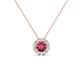 1 - Bernice 0.38 ctw Pink Tourmaline accented Natural Diamonds Halo Pendant 