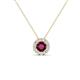 1 - Bernice 0.50 ctw Rhodolite Garnet accented Natural Diamonds Halo Pendant 