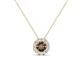 1 - Bernice 0.42 ctw Smoky Quartz accented Natural Diamonds Halo Pendant 