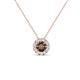 1 - Bernice 0.42 ctw Smoky Quartz accented Natural Diamonds Halo Pendant 