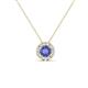 1 - Bernice 0.41 ctw Tanzanite accented Natural Diamonds Halo Pendant 