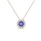 1 - Bernice 0.41 ctw Tanzanite accented Natural Diamonds Halo Pendant 