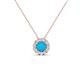 1 - Bernice 0.36 ctw Turquoise accented Natural Diamonds Halo Pendant 