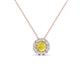 1 - Bernice 0.43 ctw Yellow Diamond accented Natural Diamonds Halo Pendant 
