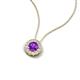 4 - Bernice 0.38 ctw Amethyst accented Natural Diamonds Halo Pendant 