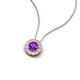 4 - Bernice 0.38 ctw Amethyst accented Natural Diamonds Halo Pendant 