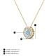 3 - Bernice 0.38 ctw Aquamarine accented Natural Diamonds Halo Pendant 