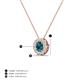 3 - Bernice 0.43 ctw Blue Diamond accented Natural Diamonds Halo Pendant 