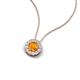 4 - Bernice 0.38 ctw Citrine accented Natural Diamonds Halo Pendant 