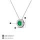 3 - Bernice 0.43 ctw Emerald accented Natural Diamonds Halo Pendant 