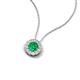 4 - Bernice 0.43 ctw Emerald accented Natural Diamonds Halo Pendant 