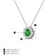 3 - Bernice 0.47 ctw Green Garnet accented Natural Diamonds Halo Pendant 