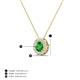 3 - Bernice 0.47 ctw Green Garnet accented Natural Diamonds Halo Pendant 
