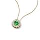 4 - Bernice 0.47 ctw Green Garnet accented Natural Diamonds Halo Pendant 