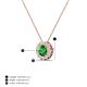 3 - Bernice 0.47 ctw Green Garnet accented Natural Diamonds Halo Pendant 
