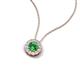 4 - Bernice 0.47 ctw Green Garnet accented Natural Diamonds Halo Pendant 