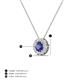 3 - Bernice 0.38 ctw Iolite accented Natural Diamonds Halo Pendant 
