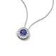 4 - Bernice 0.38 ctw Iolite accented Natural Diamonds Halo Pendant 