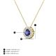 3 - Bernice 0.38 ctw Iolite accented Natural Diamonds Halo Pendant 