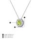 3 - Bernice 0.50 ctw Peridot accented Natural Diamonds Halo Pendant 