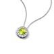 4 - Bernice 0.50 ctw Peridot accented Natural Diamonds Halo Pendant 