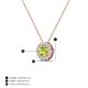 3 - Bernice 0.50 ctw Peridot accented Natural Diamonds Halo Pendant 