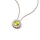 4 - Bernice 0.50 ctw Peridot accented Natural Diamonds Halo Pendant 