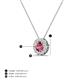 3 - Bernice 0.38 ctw Pink Tourmaline accented Natural Diamonds Halo Pendant 