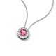 4 - Bernice 0.38 ctw Pink Tourmaline accented Natural Diamonds Halo Pendant 