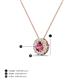 3 - Bernice 0.38 ctw Pink Tourmaline accented Natural Diamonds Halo Pendant 