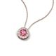 4 - Bernice 0.38 ctw Pink Tourmaline accented Natural Diamonds Halo Pendant 