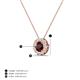 3 - Bernice 0.50 ctw Red Garnet accented Natural Diamonds Halo Pendant 