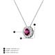 3 - Bernice 0.50 ctw Rhodolite Garnet accented Natural Diamonds Halo Pendant 