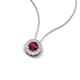 4 - Bernice 0.50 ctw Rhodolite Garnet accented Natural Diamonds Halo Pendant 