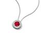 4 - Bernice 0.44 ctw Ruby accented Natural Diamonds Halo Pendant 