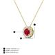 3 - Bernice 0.44 ctw Ruby accented Natural Diamonds Halo Pendant 