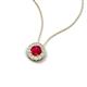 4 - Bernice 0.44 ctw Ruby accented Natural Diamonds Halo Pendant 