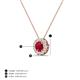 3 - Bernice 0.44 ctw Ruby accented Natural Diamonds Halo Pendant 