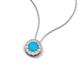 4 - Bernice 0.36 ctw Turquoise accented Natural Diamonds Halo Pendant 