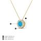 3 - Bernice 0.36 ctw Turquoise accented Natural Diamonds Halo Pendant 