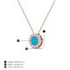 3 - Bernice 0.36 ctw Turquoise accented Natural Diamonds Halo Pendant 