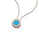 4 - Bernice 0.36 ctw Turquoise accented Natural Diamonds Halo Pendant 