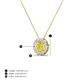 3 - Bernice 0.43 ctw Yellow Diamond accented Natural Diamonds Halo Pendant 