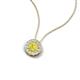 4 - Bernice 0.43 ctw Yellow Diamond accented Natural Diamonds Halo Pendant 