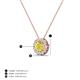 3 - Bernice 0.43 ctw Yellow Diamond accented Natural Diamonds Halo Pendant 